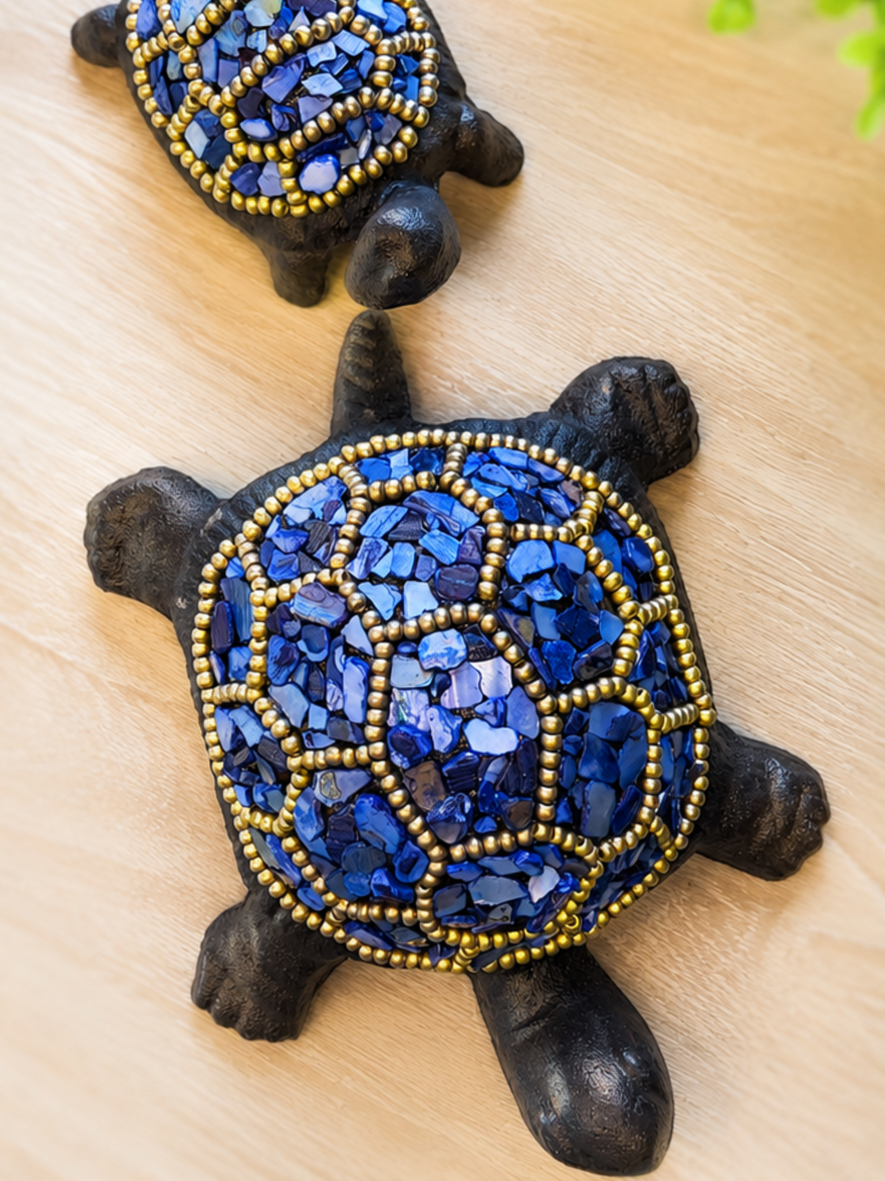 Mosaic Mom & Baby Turtle DIY Kit | Seashell Garden Decor Craft