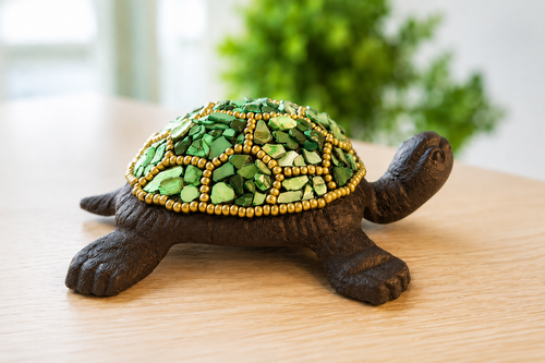 Mosaic Turtle DIY Kit | Seashell Garden Decor Craft