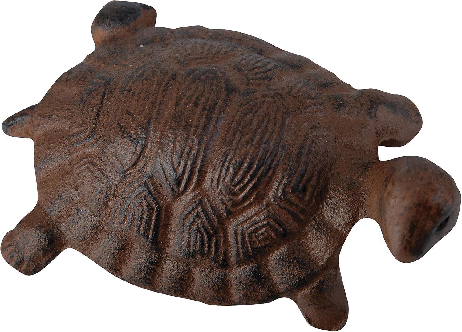 Decorative turtle-shaped object with a textured surface on a white background