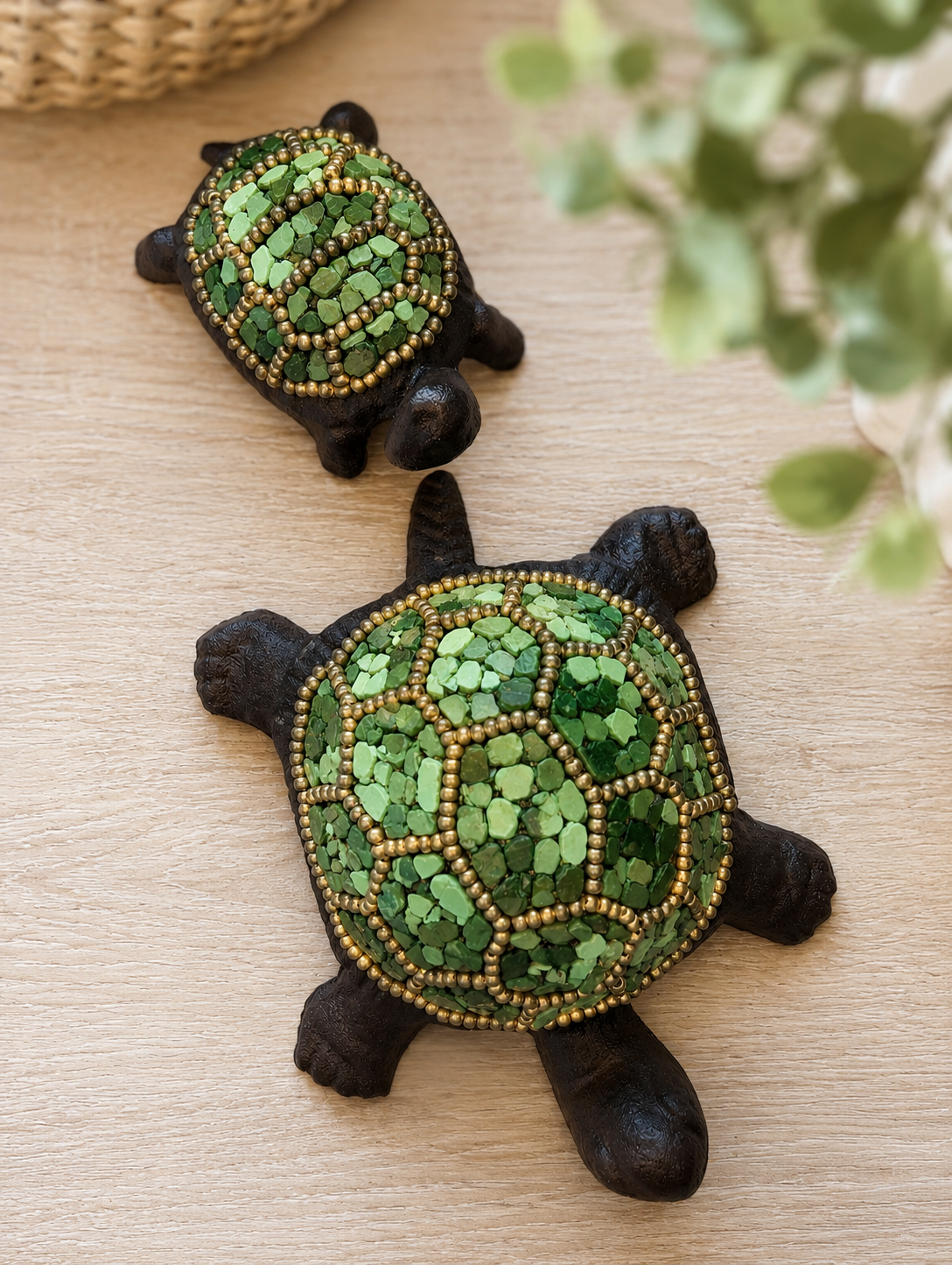 Mosaic Mom & Baby Turtle DIY Kit | Seashell Garden Decor Craft